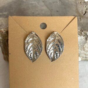 VTG Signed Morrell Sterling Silver 925 Foliage Leaf Earrings